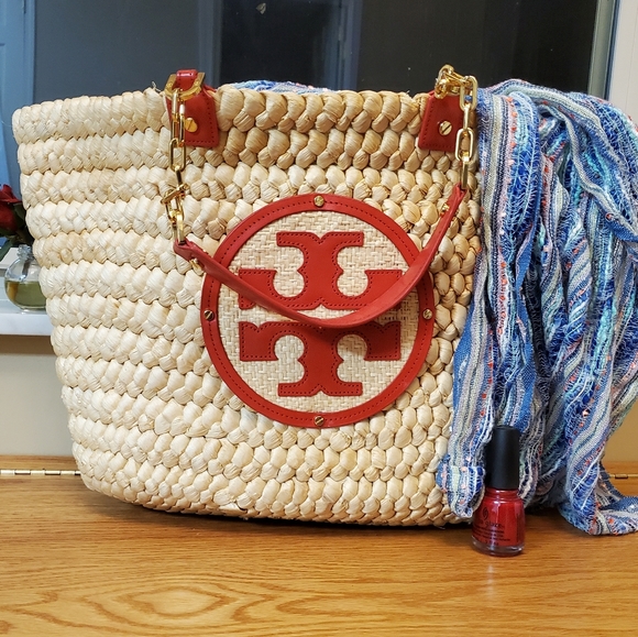 Tory Burch Handbags - Woven raffia/straw tote